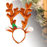 Maxbell Christmas Deer Antlers Headband Deer Antler Ears Hair Band for Party Favors Turmeric