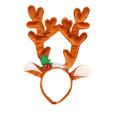 Maxbell Christmas Deer Antlers Headband Deer Antler Ears Hair Band for Party Favors Turmeric