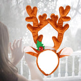 Maxbell Christmas Deer Antlers Headband Deer Antler Ears Hair Band for Party Favors Turmeric