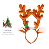 Maxbell Christmas Deer Antlers Headband Deer Antler Ears Hair Band for Party Favors Turmeric