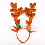 Maxbell Christmas Deer Antlers Headband Deer Antler Ears Hair Band for Party Favors Turmeric