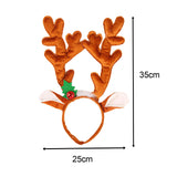 Maxbell Christmas Deer Antlers Headband Deer Antler Ears Hair Band for Party Favors Turmeric