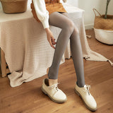 Maxbell Womens Winter Fleece Lined Tights Plus Size Leggings Thermal Pants Seamless Gray