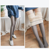 Maxbell Womens Winter Fleece Tights Fake Translucent Pantyhose Thickened Stockings