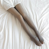 Maxbell Womens Winter Fleece Tights Fake Translucent Pantyhose Thickened Stockings