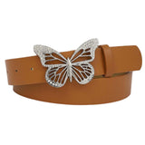 Maxbell Fashion Butterfly Buckle Belt Waistband for Costume Accessories Jeans Women Brown