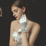 Maxbell Pair Bride Gloves Wedding Dinner Bowknot Decorative Tea Party Evening Bridal