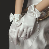 Maxbell Pair Bride Gloves Wedding Dinner Bowknot Decorative Tea Party Evening Bridal