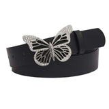 Maxbell Fashion Butterfly Buckle Belt Waistband for Costume Accessories Jeans Women Black