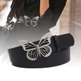 Maxbell Fashion Butterfly Buckle Belt Waistband for Costume Accessories Jeans Women Black