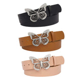 Maxbell Fashion Butterfly Buckle Belt Waistband for Costume Accessories Jeans Women Black