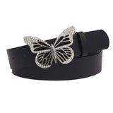 Maxbell Fashion Butterfly Buckle Belt Waistband for Costume Accessories Jeans Women Black