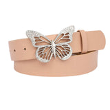 Maxbell Fashion Butterfly Buckle Belt Waistband for Costume Accessories Jeans Women Pink