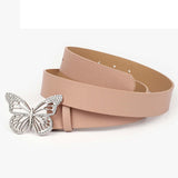 Maxbell Fashion Butterfly Buckle Belt Waistband for Costume Accessories Jeans Women Pink