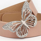 Maxbell Fashion Butterfly Buckle Belt Waistband for Costume Accessories Jeans Women Pink