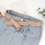 Maxbell Fashion Butterfly Buckle Belt Waistband for Costume Accessories Jeans Women Pink