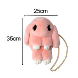 Maxbell Women Girls Plush Shoulder Bag Japanese Stuffed Animal Zipper Kids Gift pink