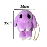 Maxbell Women Girls Plush Shoulder Bag Japanese Stuffed Animal Zipper Kids Gift violet