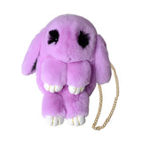 Maxbell Women Girls Plush Shoulder Bag Japanese Stuffed Animal Zipper Kids Gift violet