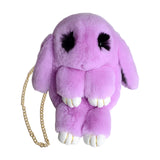 Maxbell Women Girls Plush Shoulder Bag Japanese Stuffed Animal Zipper Kids Gift violet