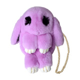 Maxbell Women Girls Plush Shoulder Bag Japanese Stuffed Animal Zipper Kids Gift violet