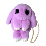 Maxbell Women Girls Plush Shoulder Bag Japanese Stuffed Animal Zipper Kids Gift violet