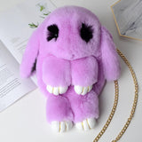 Maxbell Women Girls Plush Shoulder Bag Japanese Stuffed Animal Zipper Kids Gift violet