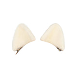 Maxbell 1 Pair Cosplay Plush Cat Ear Hair Clips for Photo Props Party Dress up White