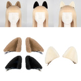 Maxbell 1 Pair Cosplay Plush Cat Ear Hair Clips for Photo Props Party Dress up Khaki