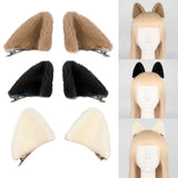 Maxbell 1 Pair Cosplay Plush Cat Ear Hair Clips for Photo Props Party Dress up Khaki