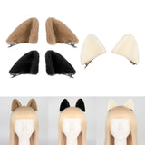 Maxbell 1 Pair Cosplay Plush Cat Ear Hair Clips for Photo Props Party Dress up Khaki