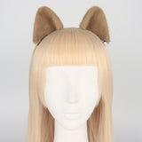 Maxbell 1 Pair Cosplay Plush Cat Ear Hair Clips for Photo Props Party Dress up Khaki