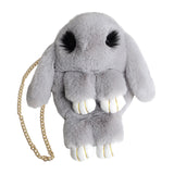 Maxbell Women Girls Plush Shoulder Bag Japanese Stuffed Animal Zipper Kids Gift gray