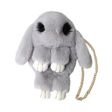 Maxbell Women Girls Plush Shoulder Bag Japanese Stuffed Animal Zipper Kids Gift gray