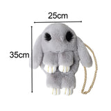 Maxbell Women Girls Plush Shoulder Bag Japanese Stuffed Animal Zipper Kids Gift gray