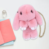 Maxbell Women Girls Plush Shoulder Bag Japanese Stuffed Animal Zipper Kids Gift light pink