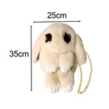 Maxbell Women Girls Plush Shoulder Bag Japanese Stuffed Animal Zipper Kids Gift beige