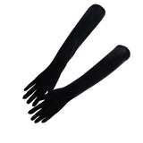 Maxbell Elegant Long Velvet Gloves Black Full Finger for Tea Party Evening Marriage