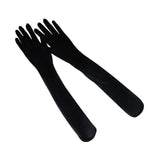 Maxbell Elegant Long Velvet Gloves Black Full Finger for Tea Party Evening Marriage