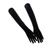Maxbell Elegant Long Velvet Gloves Black Full Finger for Tea Party Evening Marriage
