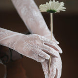 Maxbell Bridal Gloves Women Long Elbow Gloves for Wedding Evening Party Fancy Dress