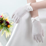 Maxbell Wrist Length Gloves Bride Dress Gloves Short Satin Gloves 2x for Concert