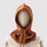 Maxbell Warm Winter Hats Ski Neck Warmer Cap Outdoor Sports Knitted Hooded Scarf Caramel