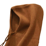 Maxbell Warm Winter Hats Ski Neck Warmer Cap Outdoor Sports Knitted Hooded Scarf Caramel