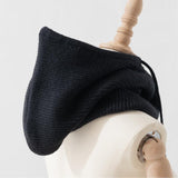 Maxbell Warm Winter Hats Ski Neck Warmer Cap Outdoor Sports Knitted Hooded Scarf Black