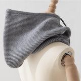 Maxbell Warm Winter Hats Ski Neck Warmer Cap Outdoor Sports Knitted Hooded Scarf Gray