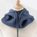 Maxbell Warm Winter Hats Ski Neck Warmer Cap Outdoor Sports Knitted Hooded Scarf Blue