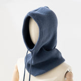 Maxbell Warm Winter Hats Ski Neck Warmer Cap Outdoor Sports Knitted Hooded Scarf Blue