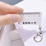 Maxbell Ruler Shaped Keyring Pendant Lobster Buckle for Men Women Backpack Tote White