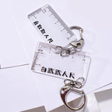 Maxbell Ruler Shaped Keyring Pendant Lobster Buckle for Men Women Backpack Tote White